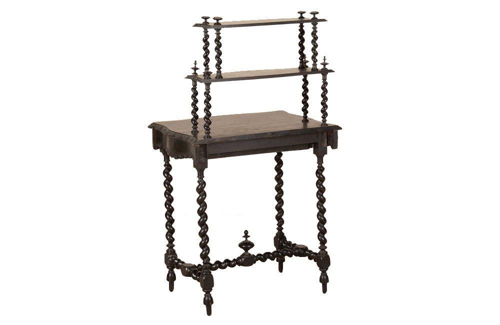 19th Century French Napoleon III Ladies Writing Table with Étagère