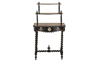 19th Century French Napoleon III Ladies Writing Table with Étagère