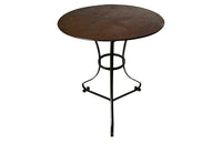 French iron round garden table with old green paint to base circa 1900