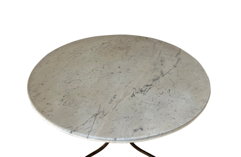 19th century marble and iron gueridon table