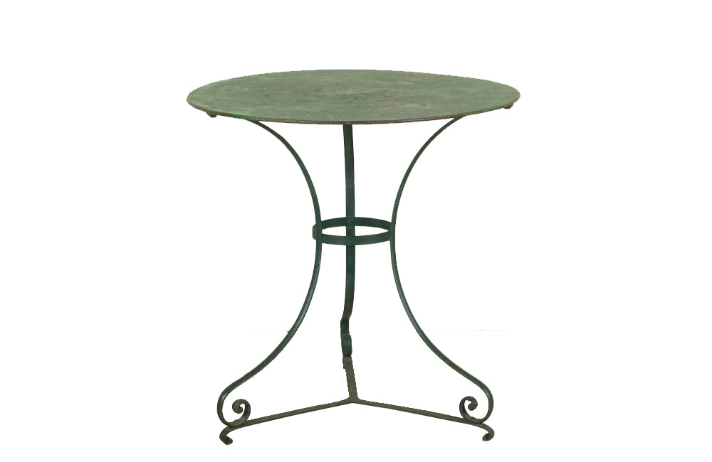 Antique table green iron gueridon 19th Century french - Antique Garden Table