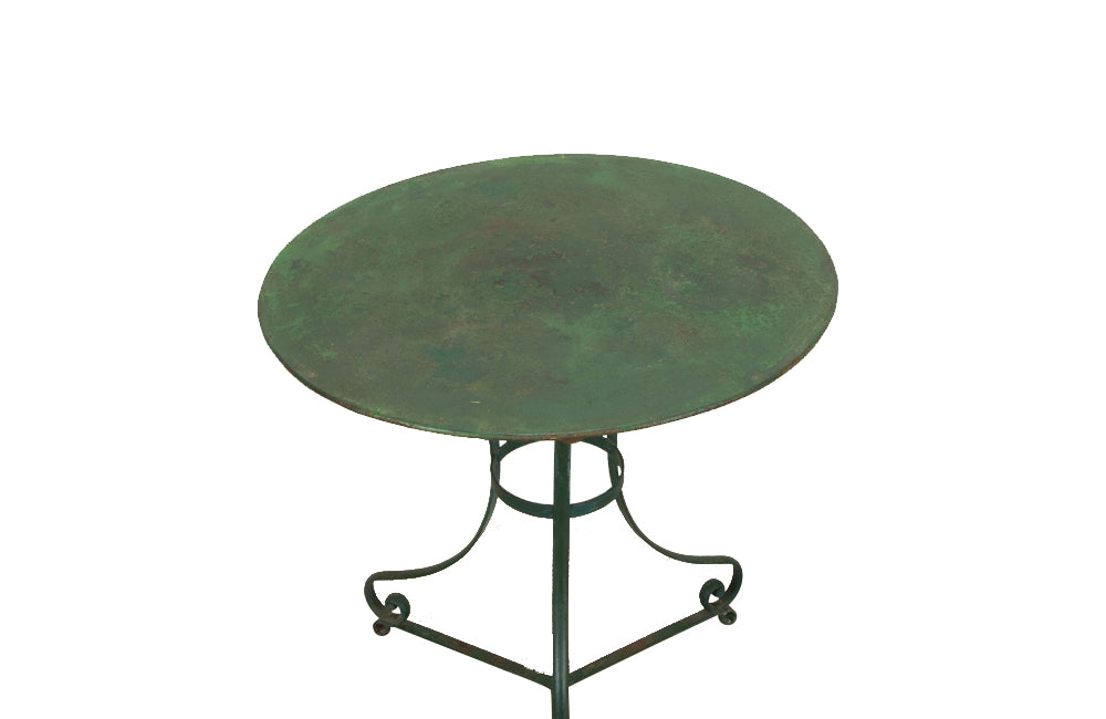 Antique table green iron gueridon 19th Century french - Antique Garden Table