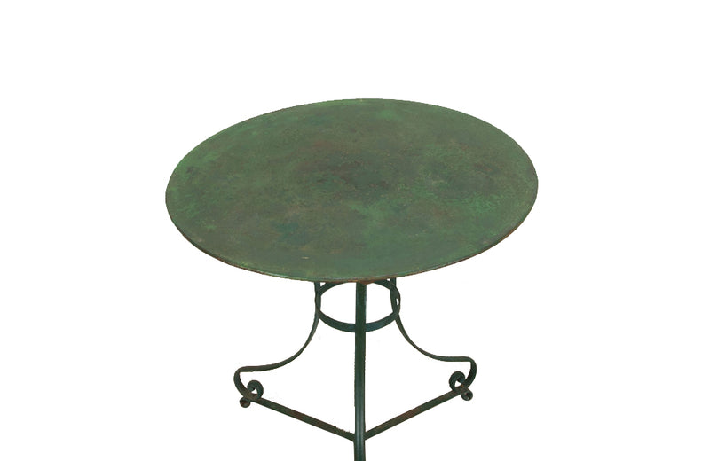 Antique table green iron gueridon 19th Century french - Antique Garden Table
