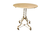Antique iron table French orangery table on twisted iron base with feet terminating on casters. French Antique Furniture.