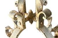 Antique iron table French orangery table on twisted iron base with feet terminating on casters. French Antique Furniture.