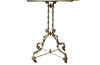 Antique iron table French orangery table on twisted iron base with feet terminating on casters. French Antique Furniture.