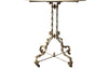 Antique iron table French orangery table on twisted iron base with feet terminating on casters. French Antique Furniture.