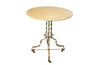 Antique iron table French orangery table on twisted iron base with feet terminating on casters. French Antique Furniture.