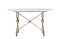 Beautiful 19th Century French boucherie or patisserie presentation table with oval marble top