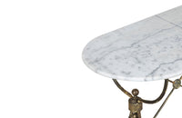 Beautiful 19th Century French boucherie or patisserie presentation table with oval marble top