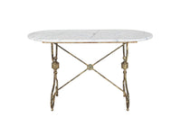 Beautiful 19th Century French boucherie or patisserie presentation table with oval marble top