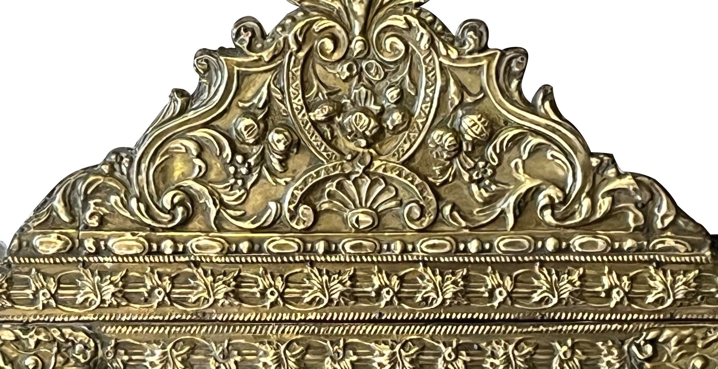 Late 19th Century French Brass Cushion Mirror