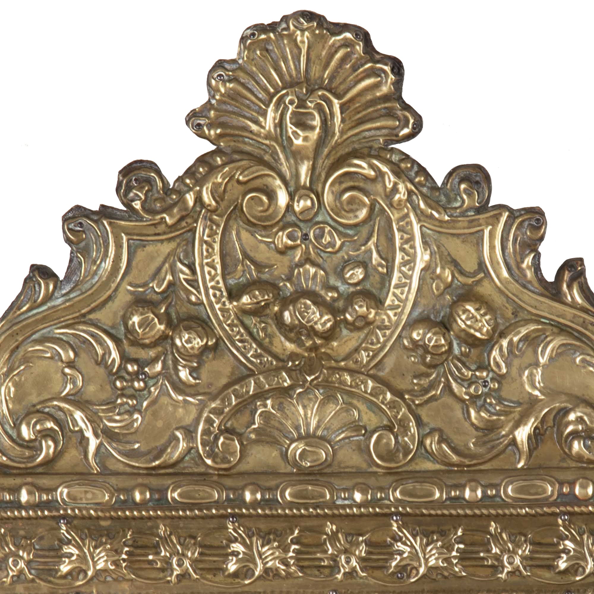 Late 19th Century French Brass Cushion Mirror