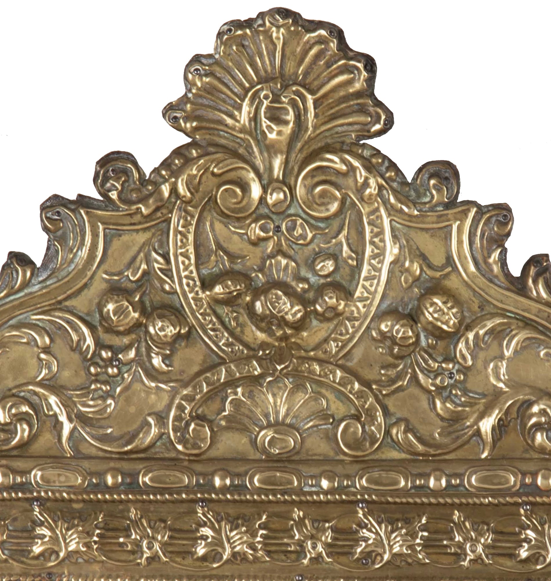 Late 19th Century French Brass Cushion Mirror