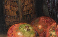 Antique oil painting 19th Century French Still Life Painting with Pomegranates