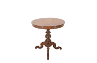 Elegant 19th century Italian walnut parquetry centre table on decorative tripod base.