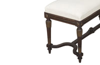 Elegant late 19th Century French walnut bench in the style of Louis XVI.