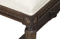 Elegant late 19th Century French walnut bench in the style of Louis XVI.