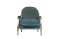 Beautiful large French marquise armchair in the Neo-Classical taste of the Louis XVI period.