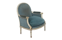 Beautiful large French marquise armchair in the Neo-Classical taste of the Louis XVI period.