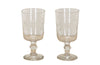 French antique glasses 19th Century hand blown stemmed celebration glasses