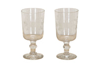French antique glasses 19th Century hand blown stemmed celebration glasses