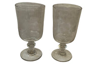 French antique glasses 19th Century hand blown stemmed celebration glasses