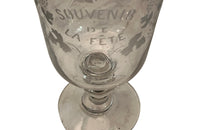 French antique glasses 19th Century hand blown stemmed celebration glasses