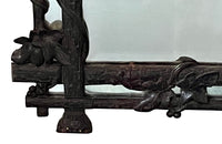 19th century black forest carved frame mirror