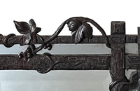 19th century black forest carved frame mirror