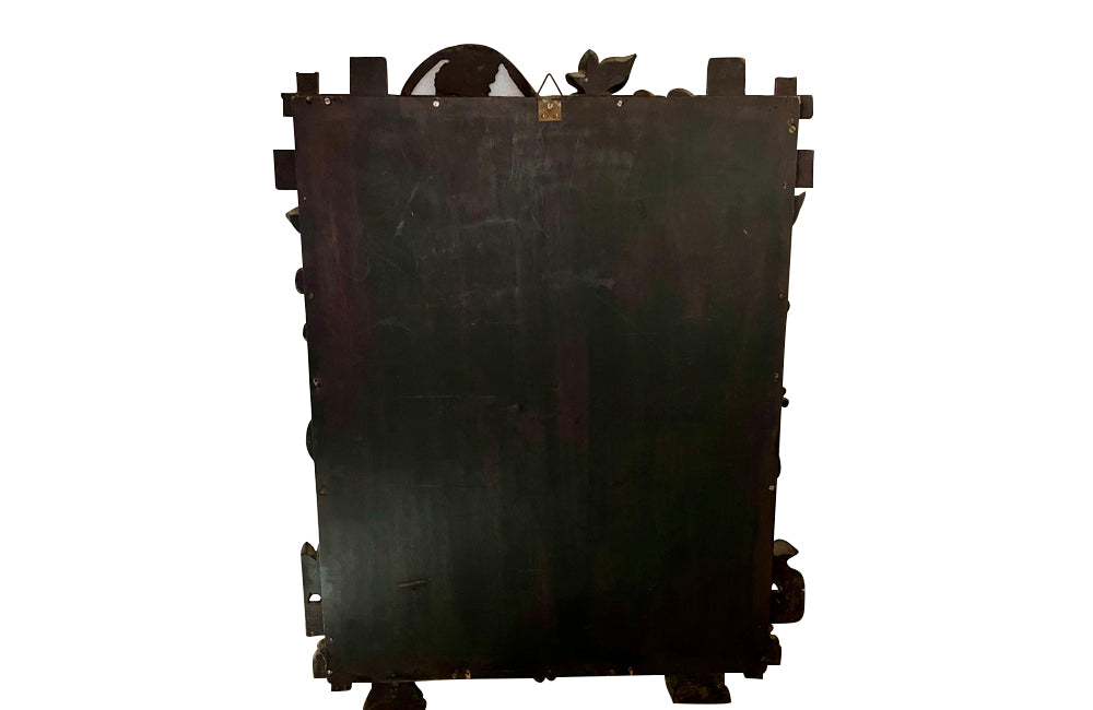 19th century black forest carved frame mirror