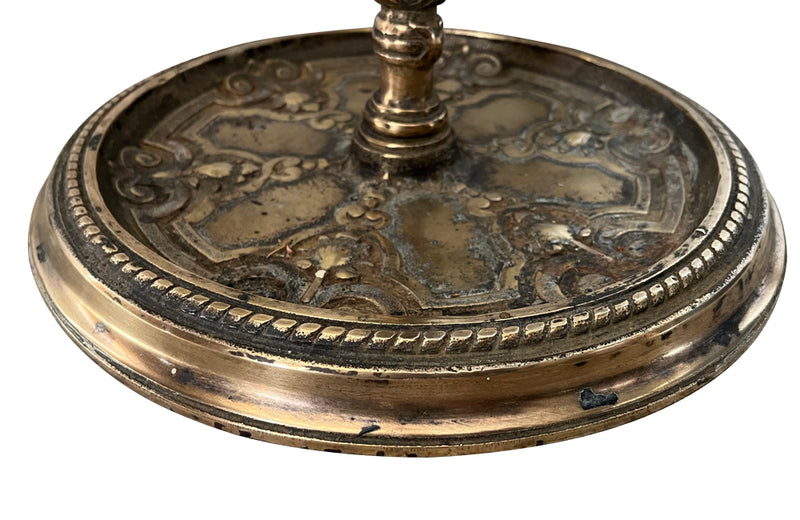 Decorative late 19th Century brass wine bottle holder from an old French brasserie.