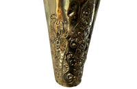 Large 19th century French embossed brass wall candle holder pocket