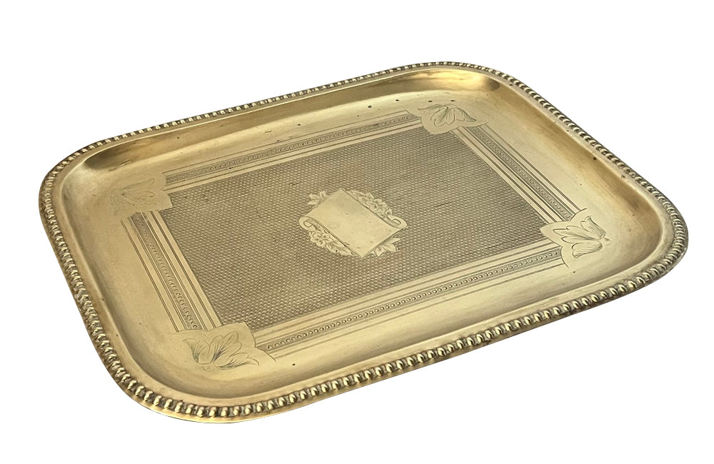 19th Century French brass tray.