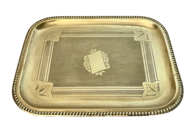 19th Century French brass tray.
