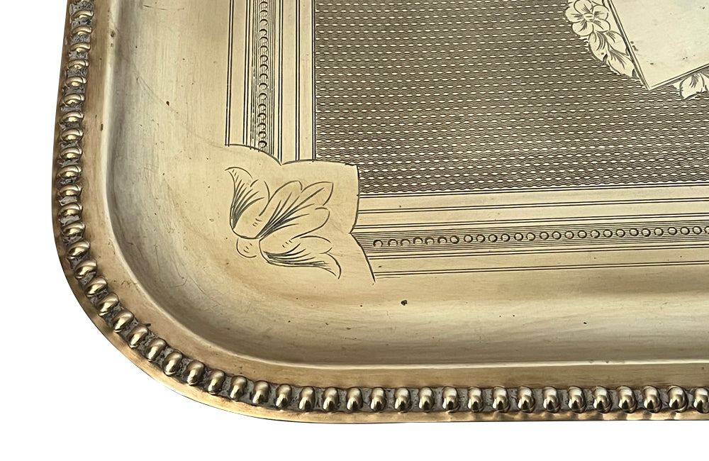 19th Century French brass tray.