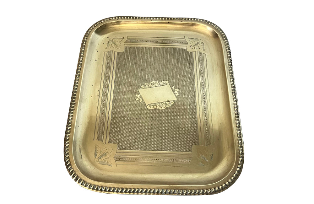 19th Century French brass tray.