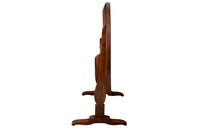 19th century small round cherry wood French vineyard table with turning lyre shaped support to shaped base
