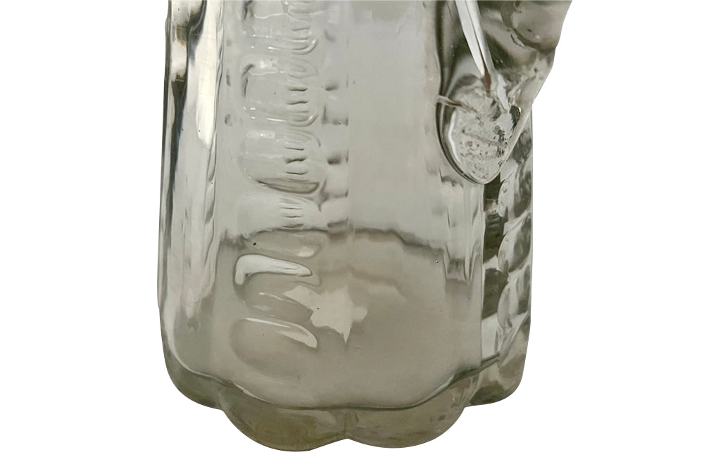 French 19th century Normandy glass jug and four matching tall stemmed glasses. 