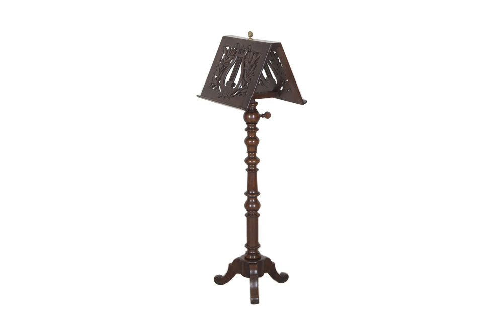 Elegant late 19th Century French Louis XVI walnut double sided lectern or music stand.