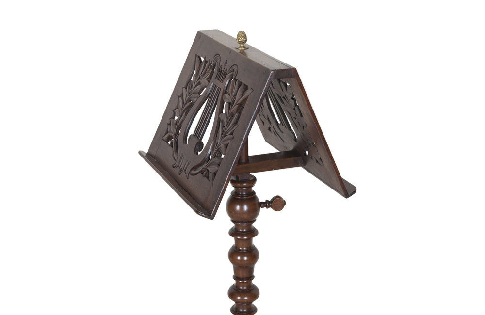 Elegant late 19th Century French Louis XVI walnut double sided lectern or music stand.