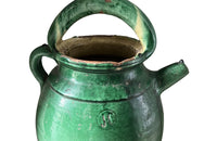 Late 19th Century French Green Glazed Cruche