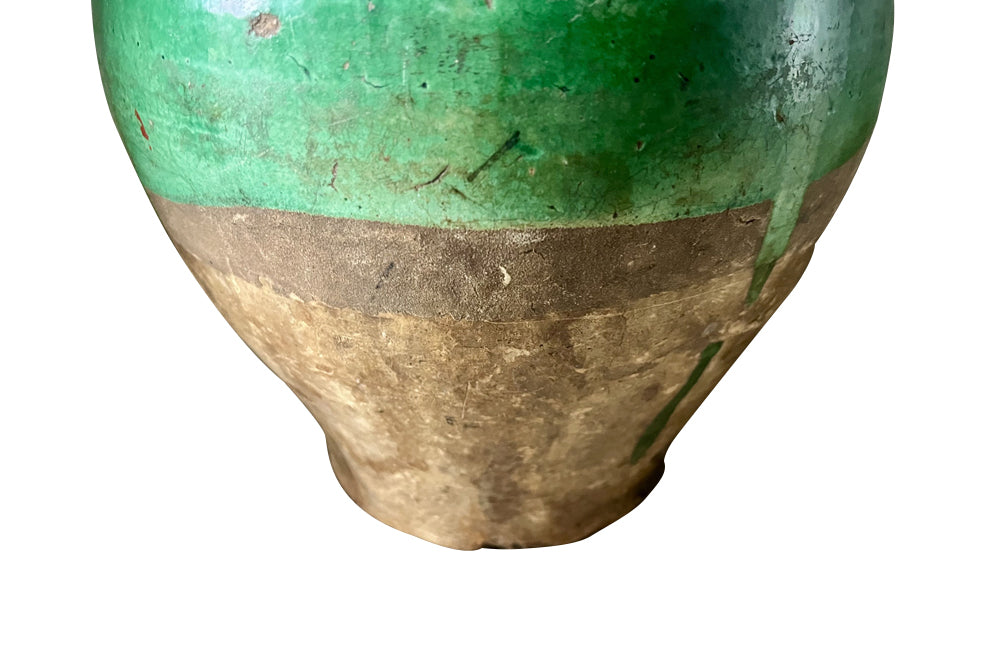 Late 19th Century French Green Glazed Cruche