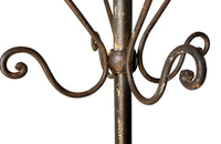 Tall late 19th Century French iron coat and hat rack.