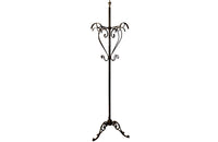 Tall late 19th Century French iron coat and hat rack.
