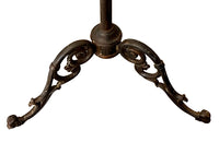 Tall late 19th Century French iron coat and hat rack.