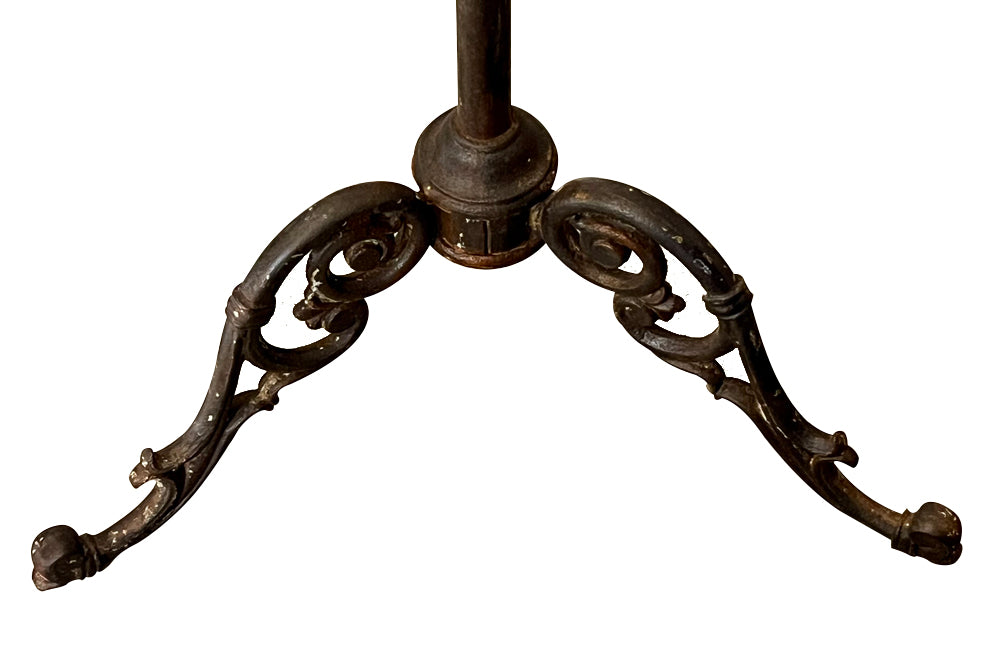 Tall late 19th Century French iron coat and hat rack.