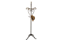 Tall late 19th Century French iron coat and hat rack.