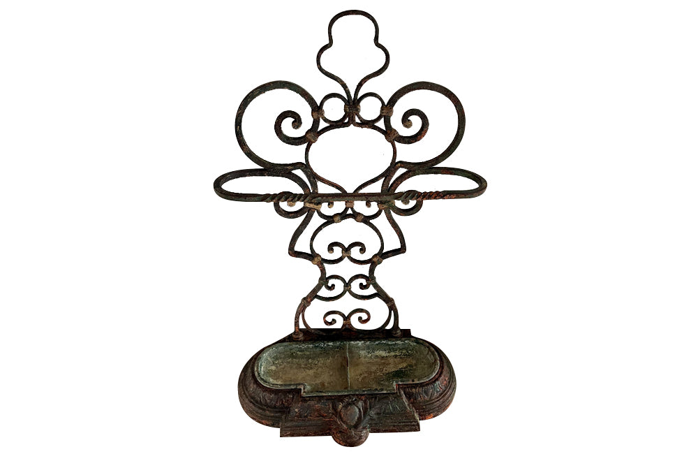 Late 19th Century French Belle Époque Iron Umbrella Stand 