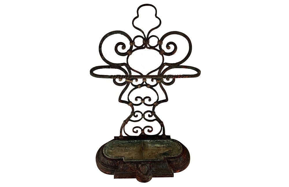 Late 19th Century French Belle Époque Iron Umbrella Stand 